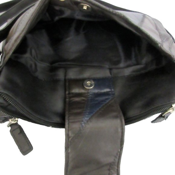 Cross Body Bag Patched Leather Outer Adjustable Strap Multiple Compartments NWOT - Picture 8 of 12